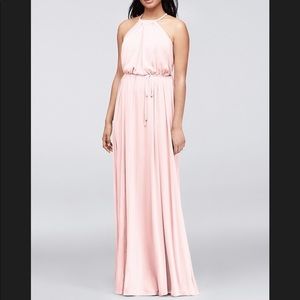 Long petal bridesmaid dress